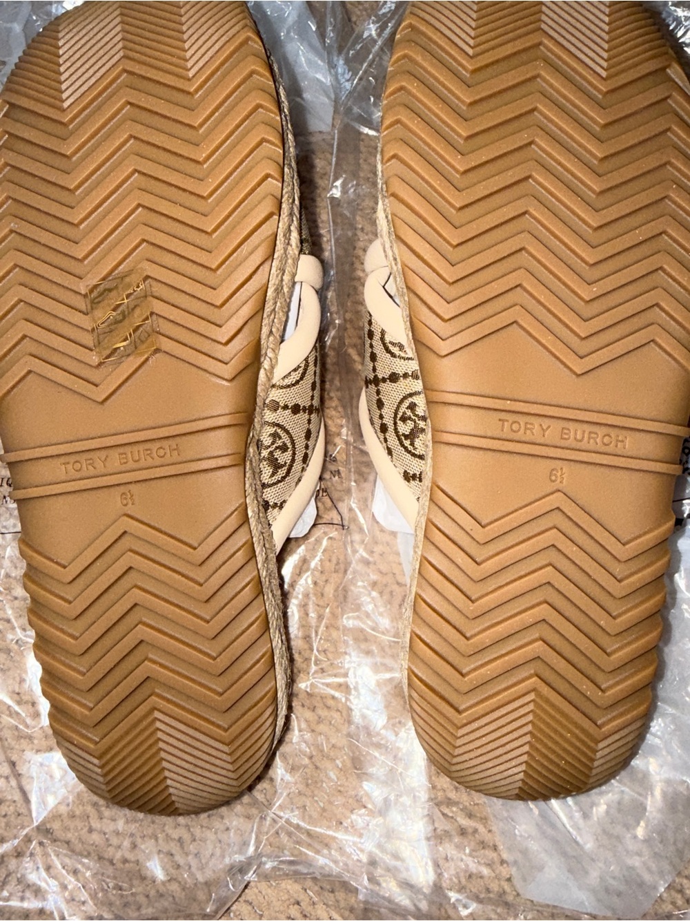 Tory Burch T Monogram Crisscross Espadrille Slide Sandals - Picture 12 of 12